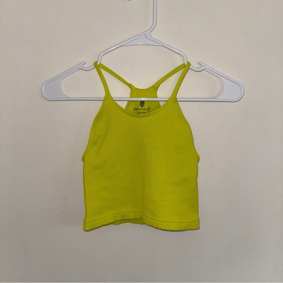Free People Happiness Runs Crop Tank Neon Yellow XS/S - Picture 1 of 3